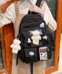 shopnikoniko/ショップニコニコ ShopNikoNiko 大容量 クリアポケット付き 推し活 リュックサック【即納】 韓国ファッション 通勤 通学 学生 遠足 旅行 オタ活 /507174065