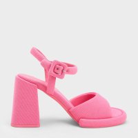 CHARLES & KEITH/【販売終了】ウーブン トラペーズヒールバックルサンダル 【再入荷】/507175291