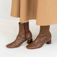 Launa lea/ラウナレア Launa lea ベルトスクエアトゥショートブーツ(0545)/507175389