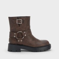 CHARLES & KEITH/サイドバックル リッジッドソールブーツ/507175469