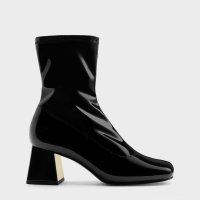 CHARLES & KEITH/メタリック トラペーズヒールアンクルブーツ 【再入荷】/507175503