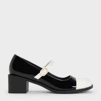 CHARLES & KEITH/パテントクリスタルエンベリッシュドバックル ツートーンメリージェーン/507175917