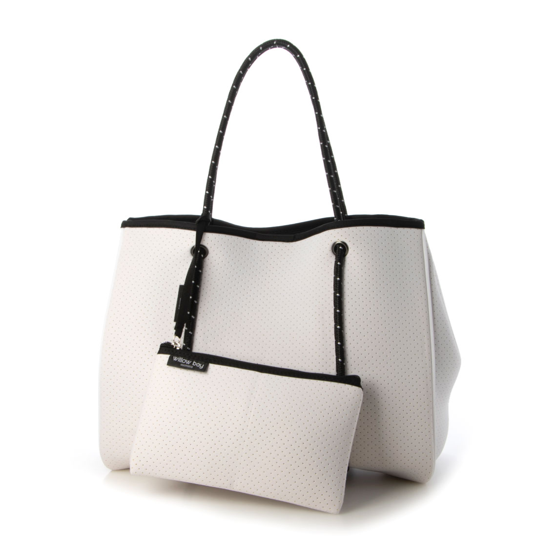 ★Willow bay★(即発)ホワイト★大人ジップSTYLE ネオプレンBag ウィローベイ Willow Bay ネオプレン トートバッグ Daydreamer