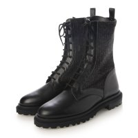 BARCLAY/【本革 / 日本製】 バークレー BARCLAY 厚底タンクソール ストレッチニット素材コンビ レースアップハーフブーツ/507178889