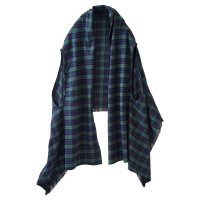 Kraso/クラソ Kraso 肌当たりやわらか 袖穴付き オーガニックコットンUVカットストール〈ブラックウォッチ〉/507179855