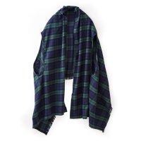 Kraso/クラソ Kraso 肌当たりやわらか 袖穴付き オーガニックコットンUVカットストール〈ブラックウォッチ〉/507179855