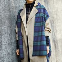 Kraso/クラソ Kraso 肌当たりやわらか 袖穴付き オーガニックコットンUVカットストール〈ブラックウォッチ〉/507179855