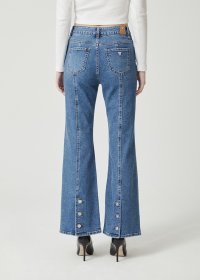 GUESS/ゲス GUESS Black Detail Flare Brush Cut Denim Pants/507180858