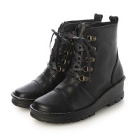 Milla Sports/ミラスポーツ Milla sports ふかふか厚底 サイドゴア デザインレースアップ ショートブーツ/507181576