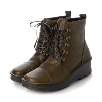 Milla Sports/ミラスポーツ Milla sports ふかふか厚底 サイドゴア デザインレースアップ ショートブーツ/507181576