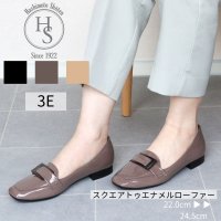 HS/エイチエス HS 【日本製】 スクエアトゥ エナメル ローファー パンプス/507199599