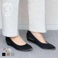 HS/エイチエス HS 【日本製】 HS ウェッジソール サテン パンプス/507199655