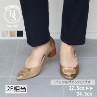 HS/エイチエス HS 【日本製】 HS バックル サテン パンプス/507199695