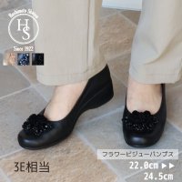 HS/エイチエス HS 【日本製】 HS キラキラ ビジュー フラワー パンプス/507199707
