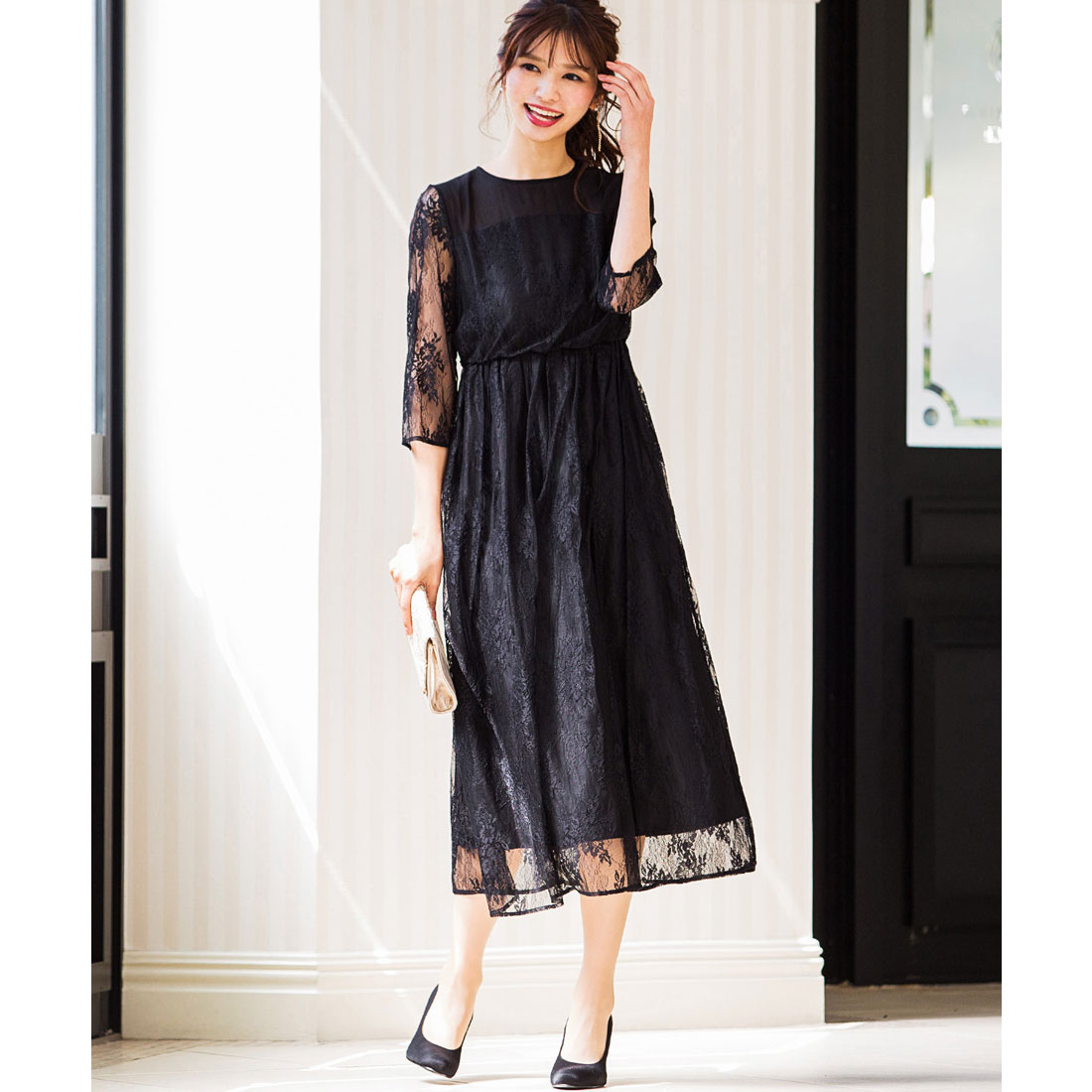新品タグ付き　niana ニアナ　オールレースロング　ワンピース　M 新品タグ付き niana ニアナ オールレースロング ワンピース M