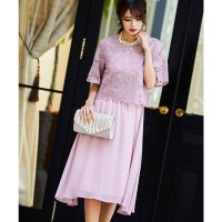 niana/ニアナ niana レース×シフォンドッキング 結婚式ワンピース パーティードレス/504165216