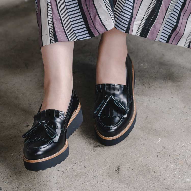 極美品■ボントレ■厚底キルトタッセルローファー✨牛革 プラットフォーム 軽量 ボントレ BONTRE 厚底キルトタッセルローファー(505520677