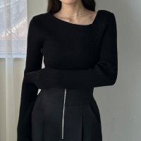 Louere/ルエレ Louere Louere アシメネックリブニット/506726649