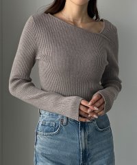 Louere/ルエレ Louere Louere アシメネックリブニット/506726649