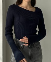 Louere/ルエレ Louere Louere アシメネックリブニット/506726649