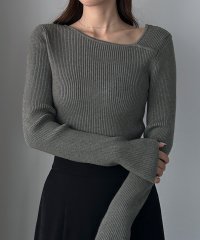 Louere/ルエレ Louere Louere アシメネックリブニット/506726649