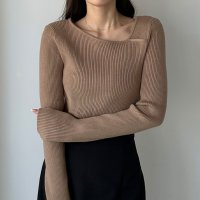 Louere/ルエレ Louere Louere アシメネックリブニット/506726649