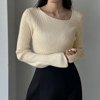 Louere/ルエレ Louere Louere アシメネックリブニット/506726649