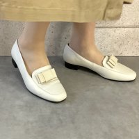 BLANC / BLEU/ブランブルー blanc/bleu 日本製】本革 ふかふか 柔らかい リボンつきローファー/506941703