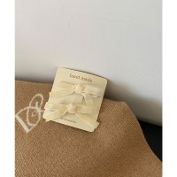 Girly Doll/ガーリードール Girly Doll 2個セットベロアリボンヘアクリップ【韓国ファッション】/507005625