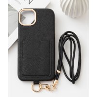 emonique/エモニーク emonique iPhone カード収納ポケット付き ショルダーストラップ PUレザースマホケース カバー/507006086