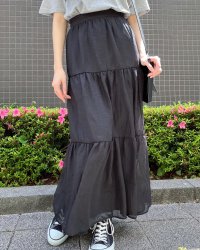 &soiree/ラメワッシャーティアードスカート/507007687