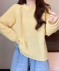 RIFF/リフ Riff ルーズフィットニット セーター ローゲージ ボリューム袖 ぽわん袖 プルオーバー トップス 長袖 無地/507015762
