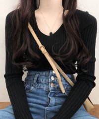 RIFF/リフ Riff Vネックリブニット カットソー プルオーバー Tシャツ トップス 長袖 無地/507015763
