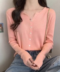 RIFF/リフ Riff ラウンドネックリブカーディガン リブ編み ショート丈 クロップド丈 セーター ニット トップス 長袖 無地/507015766