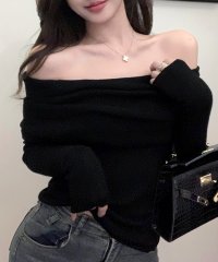 RIFF/リフ Riff オフショルニット オフショルダー セーター Tシャツ カットソー プルオーバー トップス 長袖 無地/507018391