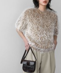 ELFRANK/エルフランク ELFRANK ファンシーヤーン半袖ニットプルオーバー/507081756