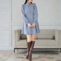 YUMETENBOU/ユメテンボウ 夢展望 フリルスタンドカラーワンピース/507107186