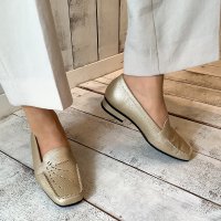 BLANC / BLEU/ブランブルー blanc/bleu 【日本製】カットワーク　レザーモカシン/507113322