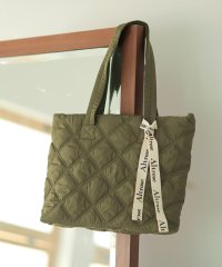 ALTROSE/アルトローズ ALTROSE トートバッグ トート キルティング ロゴ リボン ロゴリボン A4 通勤 通学 ファスナー付き ポケット付き ナイロン/507116879