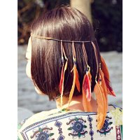 CAYHANE/【チャイハネ】ボヘミアンフェザーヘアバンド ブルー/507121451