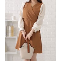 Lace Ladies/レースレディース Lace Ladies シフォンドッキングカシュクールワンピース/507123227