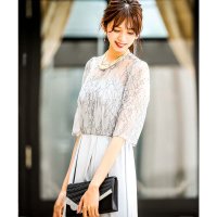 niana/ニアナ niana レースレイヤードコクーン 結婚式ワンピース パーティードレス/507125041