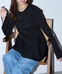 MAISON BREEZE reveur/メゾンブリーズレヴール MAISON BREEZE reveur チュニック ペプラム リブニット トップス 長袖 袖スリット クルーネック/507140055