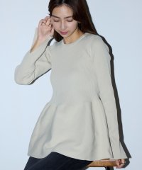 MAISON BREEZE reveur/メゾンブリーズレヴール MAISON BREEZE reveur チュニック ペプラム リブニット トップス 長袖 袖スリット クルーネック/507140055