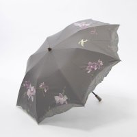 CHINOISERIE MODERN KYOTO/シノワズリーモダンキョウト シノワズリーモダン京都 女優日傘プレミアム蘭花刺繍かわず張りショート折りたたみ日傘/507149976