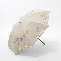 CHINOISERIE MODERN KYOTO/シノワズリーモダンキョウト シノワズリーモダン京都 女優日傘プレミアム蘭花刺繍かわず張りショート折りたたみ日傘/507149976