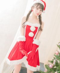 Tika/ティカ Tika クリスマスサンタコスプレラップスカートタッチベアトップミニワンピースサンタコスチューム4点セット【返品不可商品】/507151995
