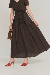 mirem/ミレム mirem Linen flare skirt/507152399