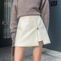 RIFF/リフ Riff フェイクレザージップミニスカート フェイクレザー スリット ショート丈 タイトスカート インナーパンツ ボトム 韓国 シンプル ベーシック カジ/507152806