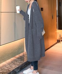 RIFF/リフ Riff ロングニットカーディガン ガウン アウター 羽織り ロングカーディガン 長袖 無地/507152864